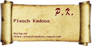 Plesch Kadosa névjegykártya