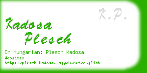 kadosa plesch business card